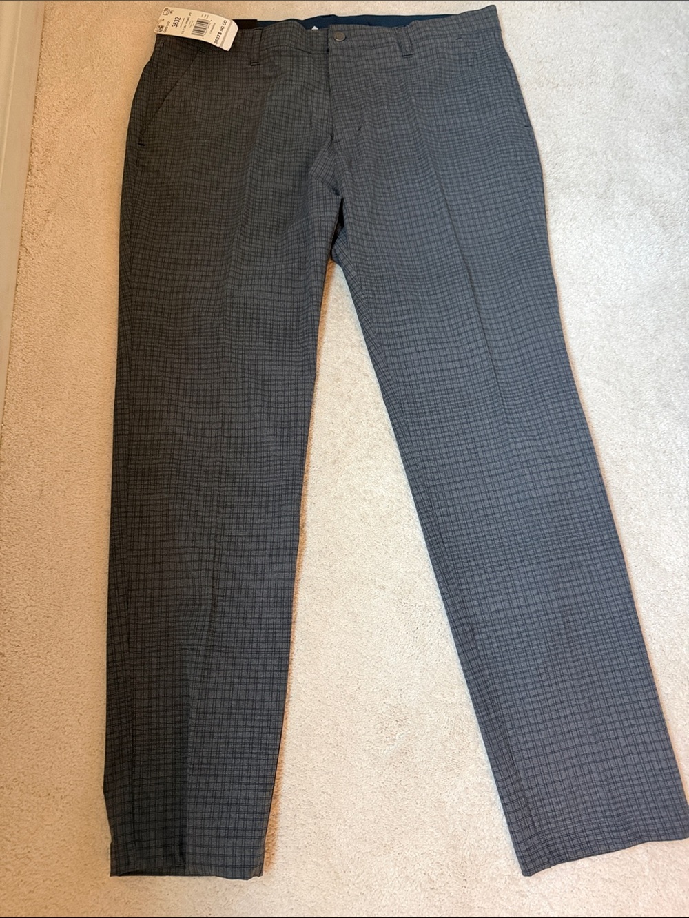 adidas Men’s Gray Check Dress Pants